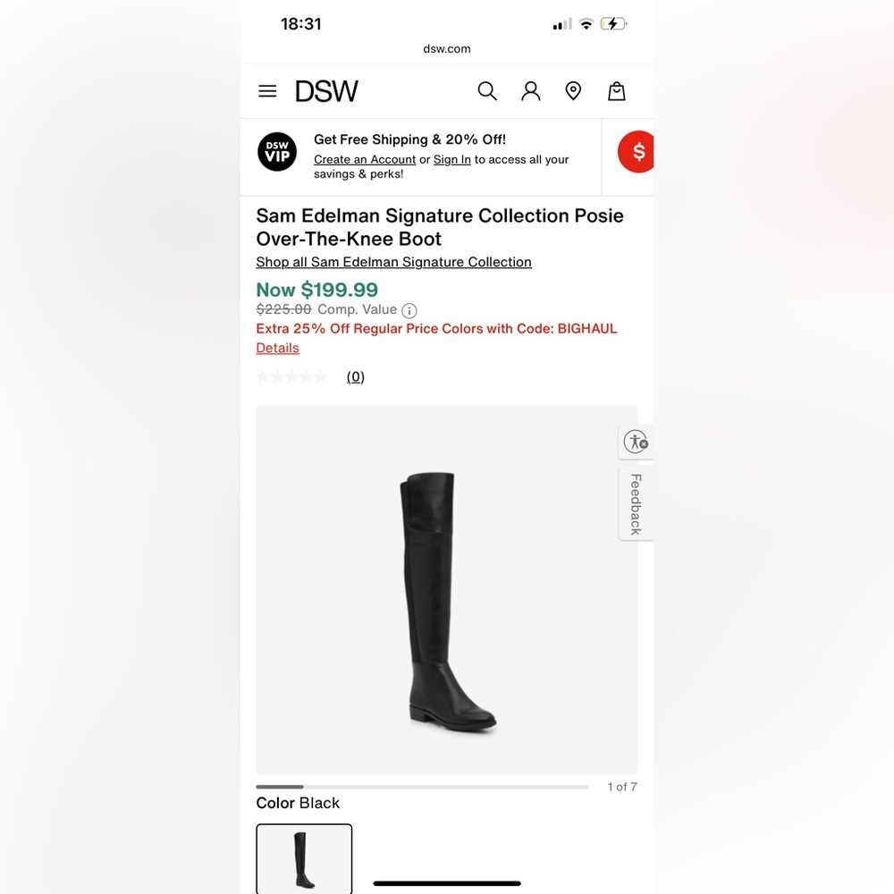 Sam Edelman Black Leather Over-The-Knee Boots